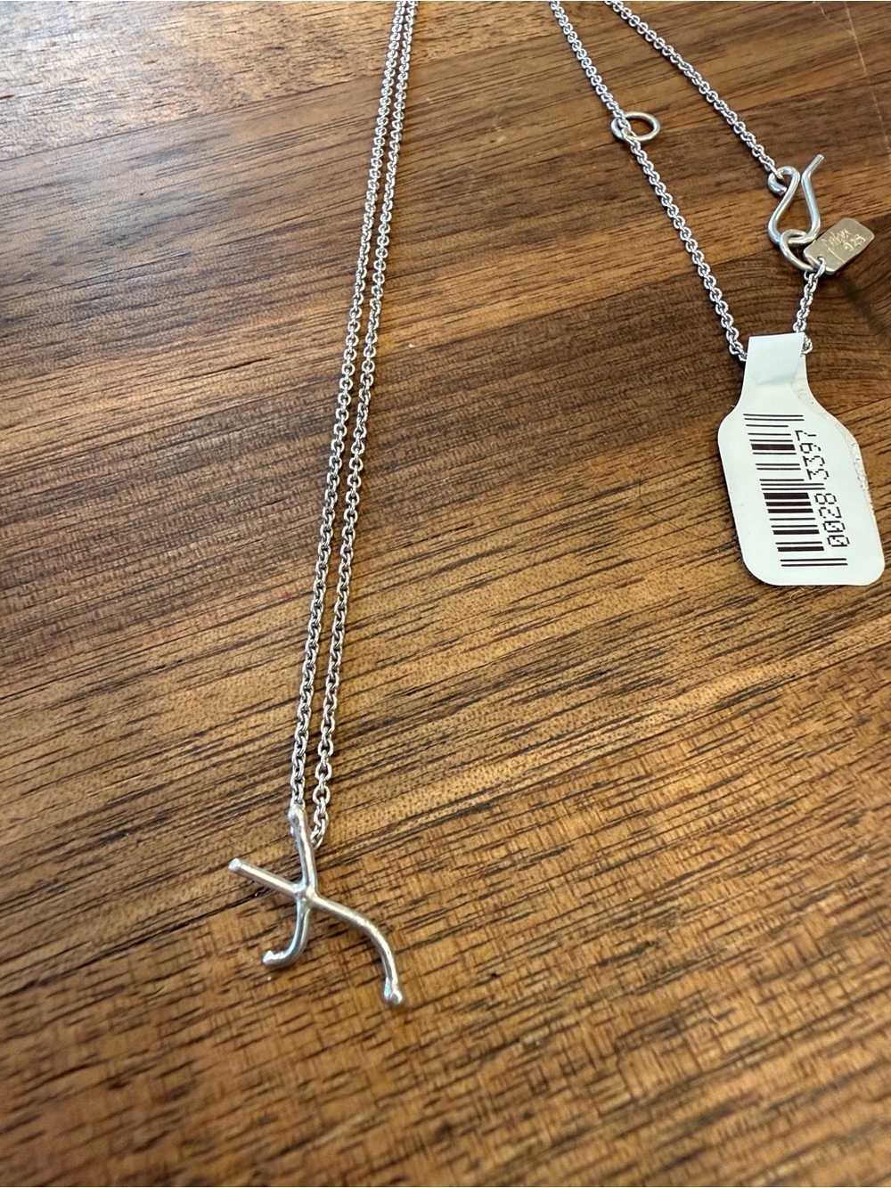 Sterling Silver ‘t’ initial Pendant Necklace